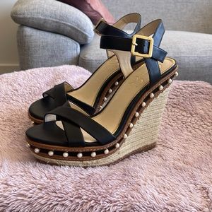 Jessica Simpson Black Pearl Wedge Sandals